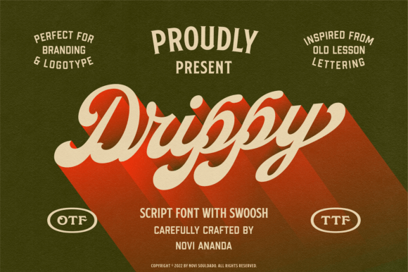 Drippy: A Playful Display Font for Handmade Labels & Printables